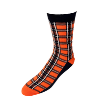 Load image into Gallery viewer, Burnt Orange, Navy Bamboo Socks
