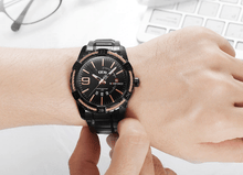Load image into Gallery viewer, Men's  Luxury Stainless steal Waterproof Watch With Day And Date Display Unique Design Perfect Gift In Modern Metal Men  Wrist Watch Design
