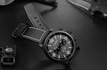 Load image into Gallery viewer, Retro  Waterproof Watch With Chronometers Steel Case And Leather Belts Unique Design Excellent Look Perfect Gift For Your Man
