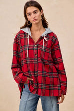 Load image into Gallery viewer, BiBi Brushed Plaid Hooded Jacket
