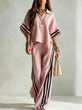 Load image into Gallery viewer, Women's Short-Sleeve Shirt &amp; Loose Pants Two-Piece Set

