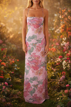 Load image into Gallery viewer, Printed Sleeveless Strap Bodycon Maxi Dress | High Waist
