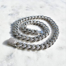 Load image into Gallery viewer, 12mm White Gold Diamond Cuban Link Bracelet

