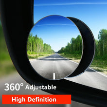 Load image into Gallery viewer, 1/2PCS HD 360 Degree Wide Angle Adjustable Car Rear View Convex Mirror Auto Rearview Back Mirror Vehicle Blind Spot Rimless Automotive Blind Spot Mirrors Small Round Convex Adjustable 360°Rotate Wide Angle Car Rear View Side Mirror Wide Angle Mirror
