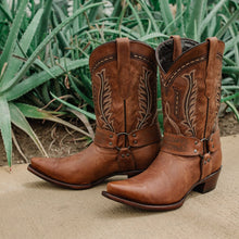 Load image into Gallery viewer, Women's Harness Boots | Brown Leather Harness Boots (M50039)
