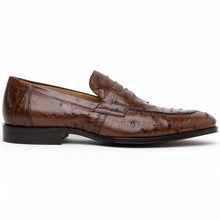 Load image into Gallery viewer, 13-500-BRN ROMA Ostrich Quill Penny Loafer, Brown
