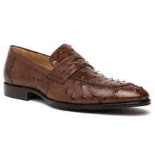 Load image into Gallery viewer, 13-500-BRN ROMA Ostrich Quill Penny Loafer, Brown
