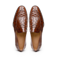 Load image into Gallery viewer, 13-500-BRN ROMA Ostrich Quill Penny Loafer, Brown
