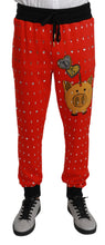 Load image into Gallery viewer, Dolce &amp; Gabbana Red Piggy Bank Cotton Crystal Trousers Pants
