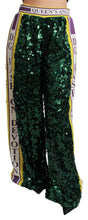 Load image into Gallery viewer, Dolce &amp; Gabbana Green Sequin Trousers Queens Angel Pants
