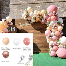 Load image into Gallery viewer, 134 pcs Rosewood Beige And Chrome Gold Balloon Garland Kit For Girls Garden Tea Party Birthday Wedding Balloon Baby Shower Party Girl Birthday Decoration
