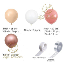 Load image into Gallery viewer, 134 pcs Rosewood Beige And Chrome Gold Balloon Garland Kit For Girls Garden Tea Party Birthday Wedding Balloon Baby Shower Party Girl Birthday Decoration

