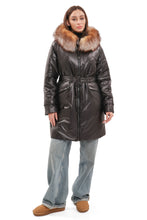 Load image into Gallery viewer, Genuine Fox Fur Trim Mid Length Coat
