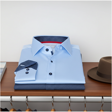 Load image into Gallery viewer, Matthew Button-Up Shirt With Contrast Details // Blue // Contemporary Fit (Regular)
