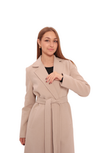 Load image into Gallery viewer, Windsor Classic Wraparound Cashmere Blend Overcoat in Beige
