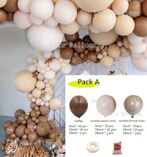 Load image into Gallery viewer, 138 pcs Coffee Brown And Skin Balloon Arch Garland Kit For Kids Baby Shower Birthday Party Decoration Girls and Boys Universal Birthday Party Kid Decoration
