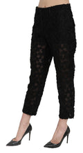 Load image into Gallery viewer, Dolce &amp; Gabbana Black Lace Straight Cropped High Waist Pants
