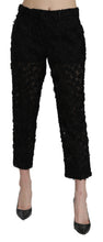 Load image into Gallery viewer, Dolce &amp; Gabbana Black Lace Straight Cropped High Waist Pants
