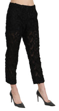 Load image into Gallery viewer, Dolce &amp; Gabbana Black Lace Straight Cropped High Waist Pants
