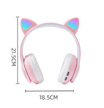 Load image into Gallery viewer, Interesting New Kids Headphones Wireless Bluetooth In Cat Ears Headphones Style With Noise Reduction Live Breathing Lights Glare and LED Lights
