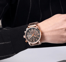 Load image into Gallery viewer, Men's Waterproof Elegant Sport Watch With Chronometers Day View, Leather  Belts And Hardlex Scratch Resistant Glass Perfect Gift For Him
