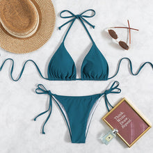 Load image into Gallery viewer, Swimwear Women Bandage Women Triangle Bathing Suits 2 Pieces Bikini Bowknot Swimsuit Bikini Set Swimwear Bikini Sets Bikinis Bathing Suit Push Up Swimsuit Summer Beachwear
