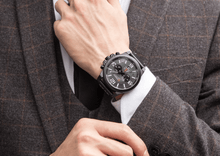 Load image into Gallery viewer, Retro  Waterproof Watch With Chronometers Steel Case And Leather Belts Unique Design Excellent Look Perfect Gift For Your Man
