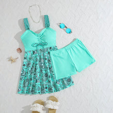 Load image into Gallery viewer, Women's Printed Dress-Style Swimsuit – Sleeveless One-Piece
