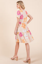 Load image into Gallery viewer, New Floral Round Neck Short Sleeve Tiered Dress For Women–Flowy, Feminine &amp; Perfect for Summer
