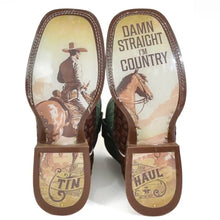Load image into Gallery viewer, Tin Haul Tangled/I&#39;m Country - Men&#39;s Leather Cowboy Boot
