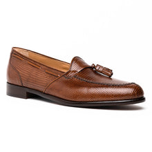 Load image into Gallery viewer, 14-580-CGN FRANCO Teju Lizard Tassel Loafer, Cognac
