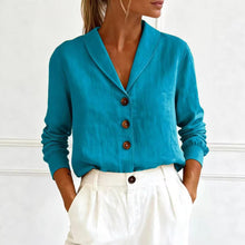 Load image into Gallery viewer, Women's Peter Pan Collar Button-Up Shirt – 6 Colors S–3XL
