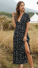 Load image into Gallery viewer, V neck floral tiered midi dress
