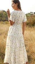 Load image into Gallery viewer, V neck floral tiered midi dress
