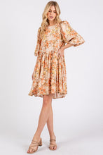 Load image into Gallery viewer, New Summer Flower Print Linen Blend Babydoll Mini Dress – Lightweight Floral Babydoll Dress with Relaxed Fit and Gathered Waist
