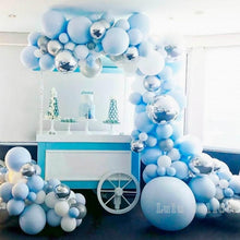 Load image into Gallery viewer, 141pcs Luxury Blue Silver And White Boys Balloon Arch Garland Kit For Bridal Baby Shower Wedding Birthday Graduation Party Baby Shower Ballon Party Decoration
