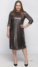 Load image into Gallery viewer, A- Line Dress - Metallic Pleated
