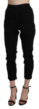 Load image into Gallery viewer, Acht Black High Waist Skinny Cropped Cotton Capri Pant
