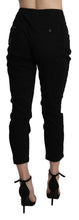 Load image into Gallery viewer, Acht Black High Waist Skinny Cropped Cotton Capri Pant
