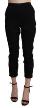 Load image into Gallery viewer, Acht Black High Waist Skinny Cropped Cotton Capri Pant
