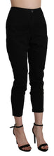 Load image into Gallery viewer, Acht Black High Waist Skinny Cropped Cotton Capri Pant
