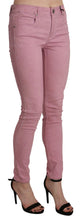Load image into Gallery viewer, Acht Pink Mid Waist Skinny Stretch  Denim Pant
