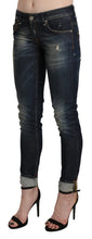 Load image into Gallery viewer, Acht Blue Washed Low Waist Skinny Cropped Denim Pant
