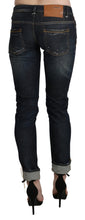 Load image into Gallery viewer, Acht Blue Washed Low Waist Skinny Cropped Denim Pant
