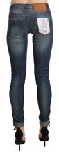 Load image into Gallery viewer, Acht Blue Washed Low Waist Skinny Cropped Denim Trouser
