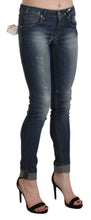 Load image into Gallery viewer, Acht Blue Washed Low Waist Skinny Cropped Denim Trouser
