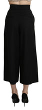 Load image into Gallery viewer, Dolce &amp; Gabbana Black Wide Wool Leg Cropped Trouser Pant
