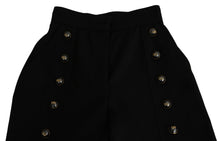 Load image into Gallery viewer, Dolce &amp; Gabbana Black Wide Wool Leg Cropped Trouser Pant
