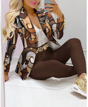 Load image into Gallery viewer, Women's Printed Coat &amp; Trousers Two-Piece Set – 19 Prints, Casual Fashion Suit
