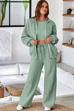 Load image into Gallery viewer, Solid Zip-Up Jacket and Drawstring Pants Set
